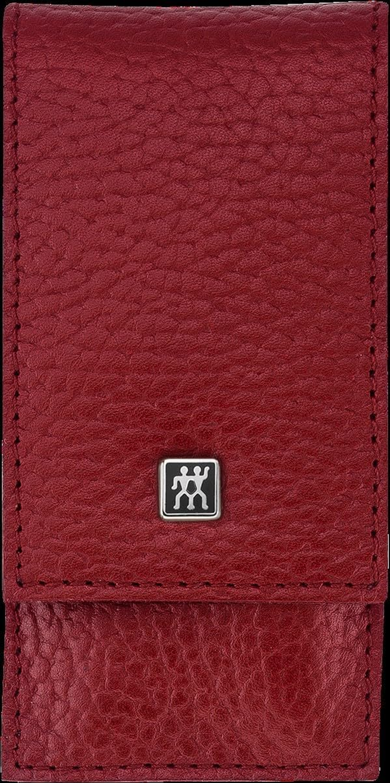 ZWILLING 3 Piece Manicure Set - Pedicure Set for Nail Care and Cuticle Care - Leather with Nail Scissors, Polished Stainless Steel - Red image number 1