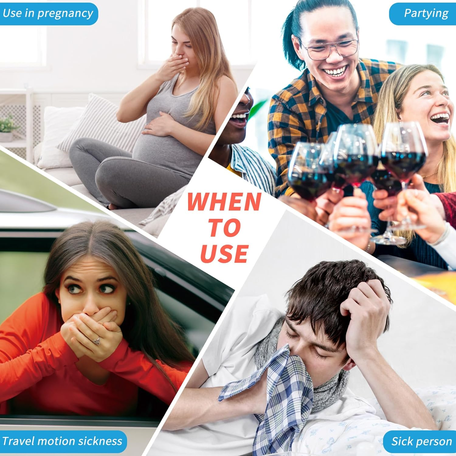 Vomit Bags Disposable 10Pack, 1500Ml White High Density Emesis Bags with Snap - Perfect for Morning Sickness, Kids, Pregnant Women, Car Motion Sickness, Airsick image number 6