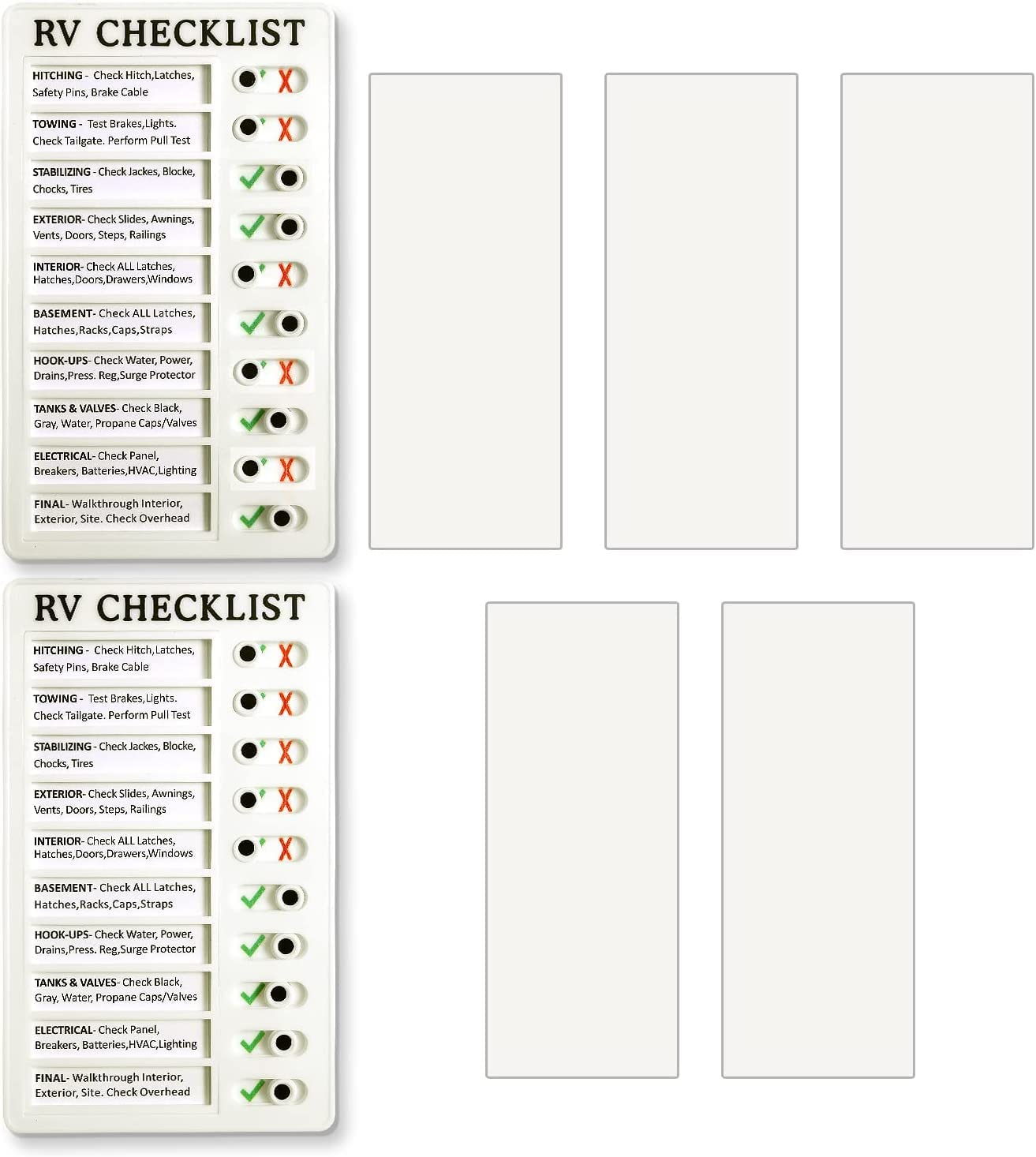 RV Checklist Memo Board,2Pcs Chore Chart Memo Boards,Detachable Message Board,Portable Memo Board,Chore Chart Detachable and Reusable Memo Note Board,Plastic Checklist Board with 5Pcs Blank Cards image number 4