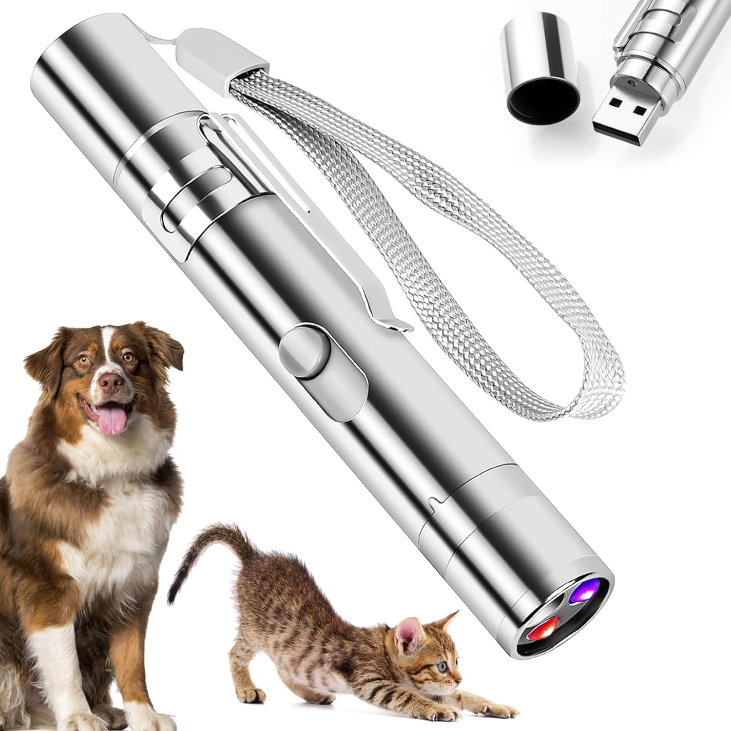 LOVELIDI Cat Toys Laser Pointer - 7 Adjustable Cat Laser Pointer, Rechargeable Cat Dog Interactive Lazer Toy, Indoor/Outdoor Kitten Pet Dog Red Dot Chase Light Toy for Cats Fun Playing Exercise Tool image number 5