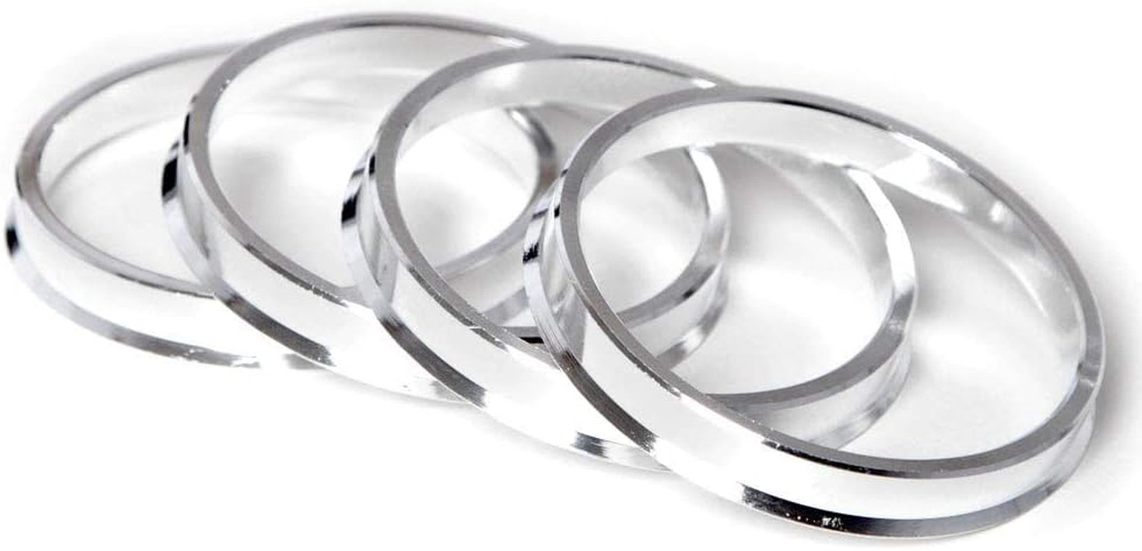 Circuit Performance Hub Centric Rings (4 Pack) - 76.1 to 63.4 Silver Aluminum Hubrings - Compatible with Ford Focus, Fiesta, Volvo, Jaguar with 63.4Mm Vehicle Hub Using Wheels with 76.1Mm Centerbore image number 3