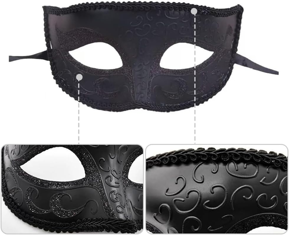 2 Pcs Masquerade Ball Masks, Couple Lace Masks,Venetian Party,Mask for Fancy Carnival Ball Halloween Party Costume Dress Halloween image number 2