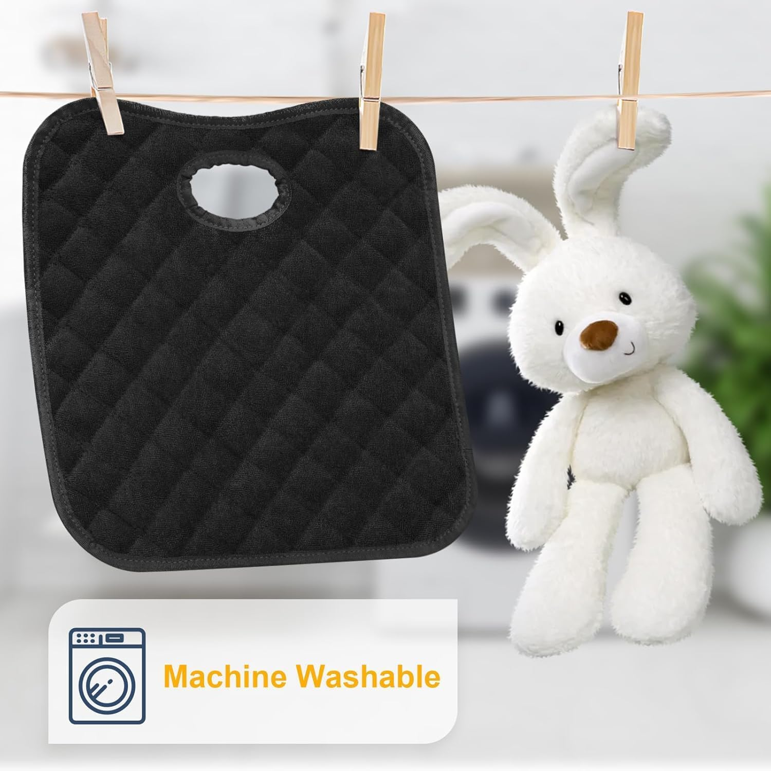 Baby Car Seat Protector for Potty Training,2 Pcs Dry Waterproof Baby Car Seat Liner Toilet Training, Reusable Piddle Pads Cover, Leakage Protection Vehicle Seat Liner for Chair (Black & Grey) image number 5