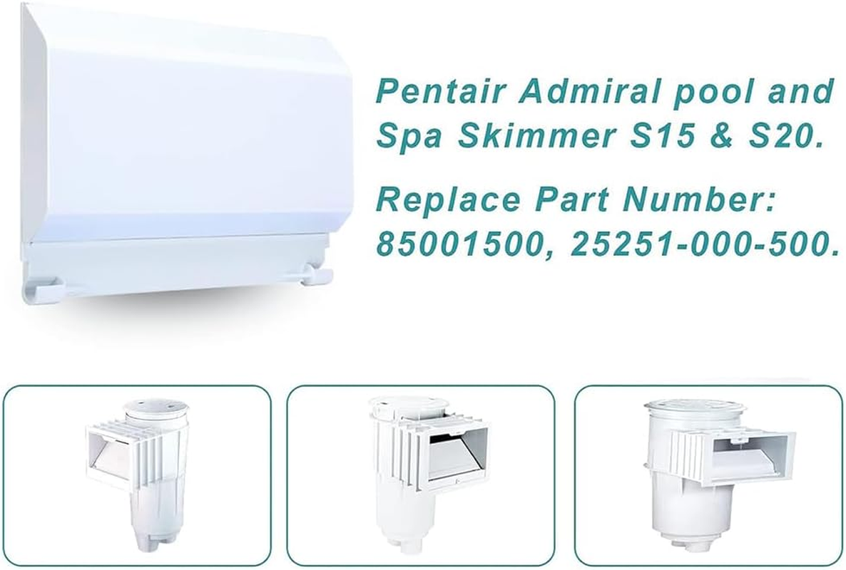 1 Pcs Skimmer Weir Flap Replacement for Admiral S-20 S-15 Automatic Pool Skimmers &ndash; Compatible with Pentair 85001500 & 25251-000-500, White Vinyl Weir Gate Flapper Door Assembly for Pool Maintenance image number 6
