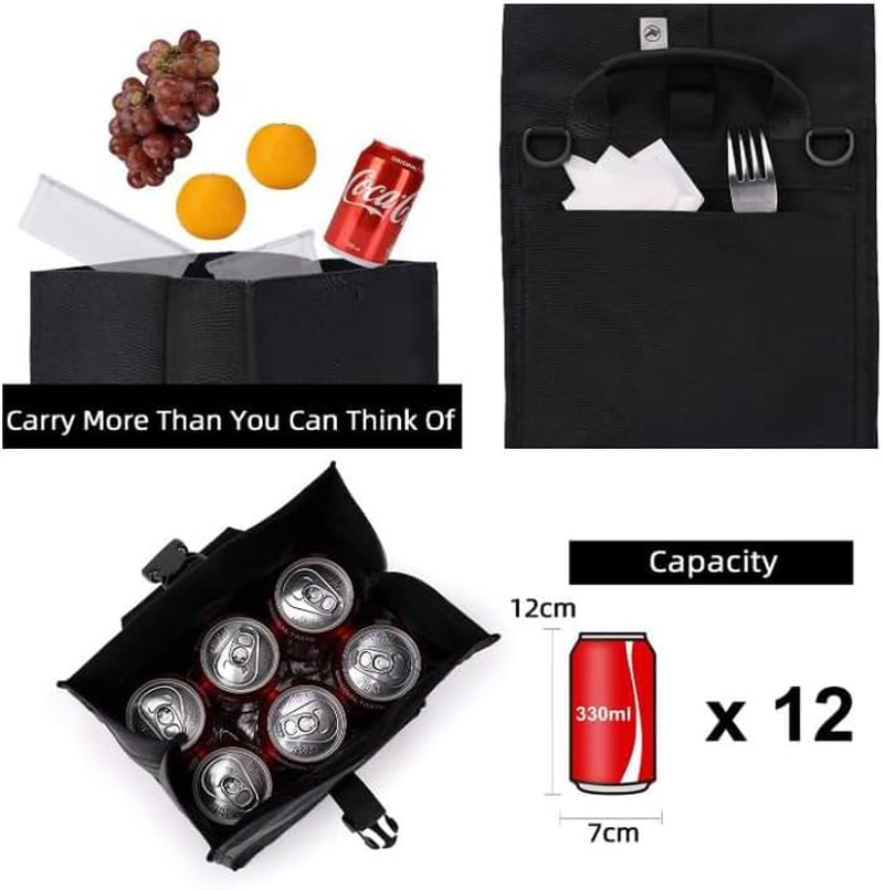 Insulated Lunch Bag Rolltop,Insulated Foldable Lunch Bag,Foldable Lunchbox Leakproof Cooler Bag, Insulated Lunch Bag,Adjustable Shoulder Strap Lunch Box Bag for School Office (Black) image number 4