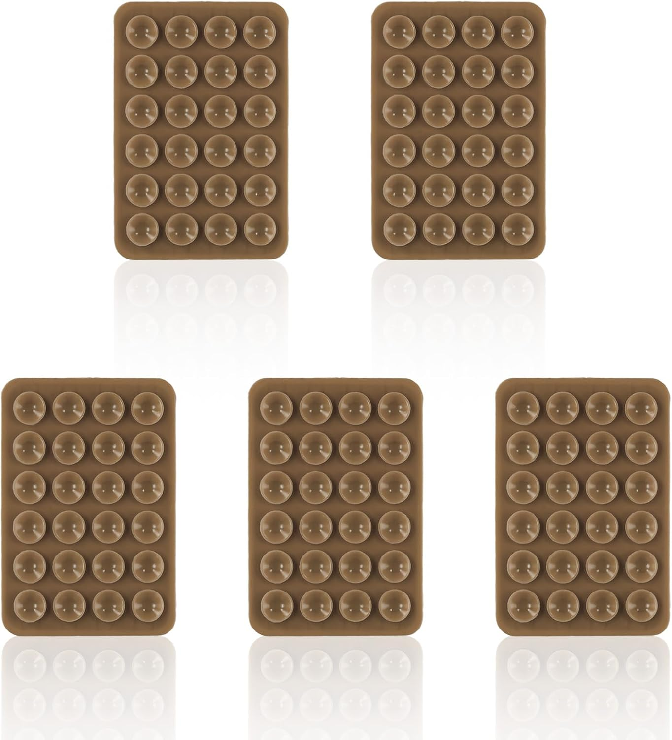 5Pcs Phone Suction Holder, Silicone Suction Phone Case Adhesive Mount with 24 Suction Cups Hands-Free Sticky Phone Grip Accessory for Selfies and Videos on Flat Surface (Pink)