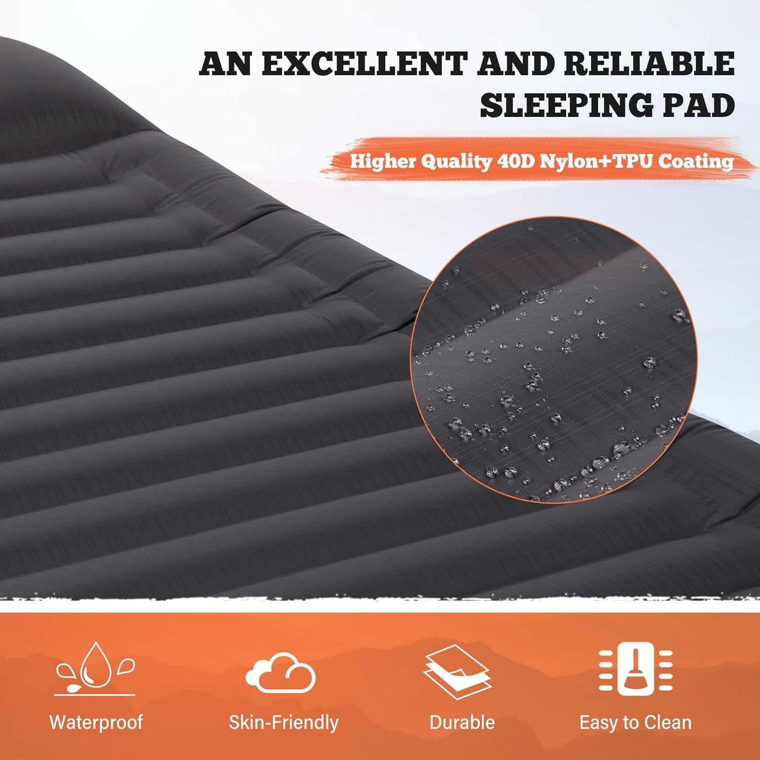 TOBTOS Double Sleeping Pad for Camping, Extra Thick 6" Camping Mattress 2 Person with Pillow Built-In Foot Pump, Inflatable Sleeping Mat for Camping, Backpacking, Hiking, Traveling image number 4