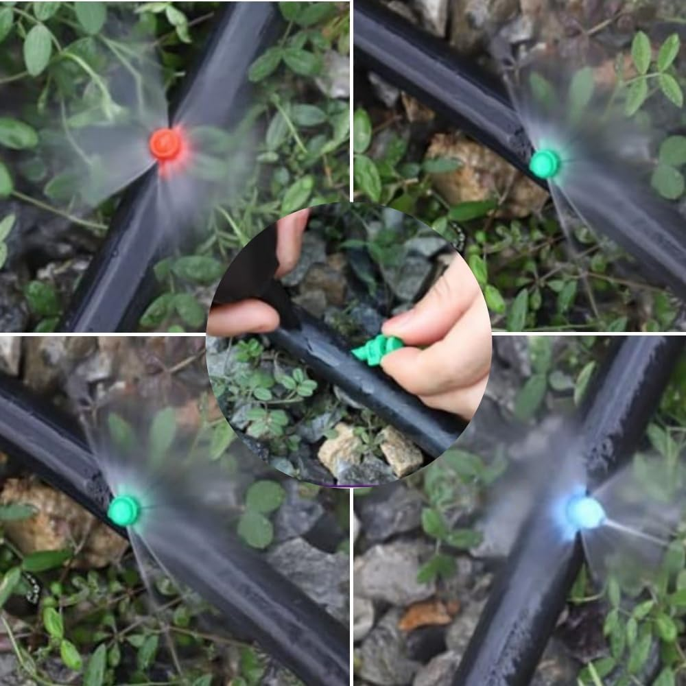 GYWHOOFT 150 Pcs Atomizing Garden Sprinkler Sprayer,90/180/360 Degree Refraction Drip Irrigation Sprinkler Head, Suitable for Garden Lawn Water Atomization Sprinkler Irrigation System image number 1