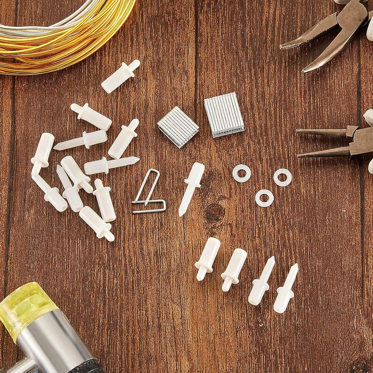 Jetec 85 Pieces Repair Plantation Shutters Tool Set Plantation Shutter Louvers Staples Replacement Repair Pins for Windows Tools Supplies (Mixed Sizes) image number 6