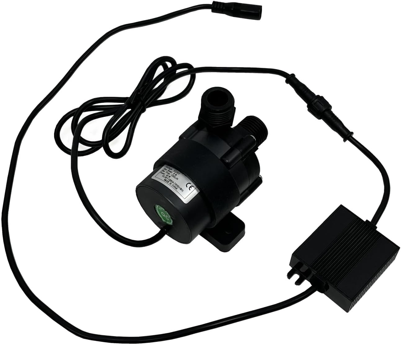SHYSKY DC45E-2490S 24VDC Micro Brushless DC Water Pump 40W 9M 29Ft Lift 1350LPH Threaded Ports Low Noise for Water Circulation Pressurization Cooling Sys, Submersible, IP68 Waterproof