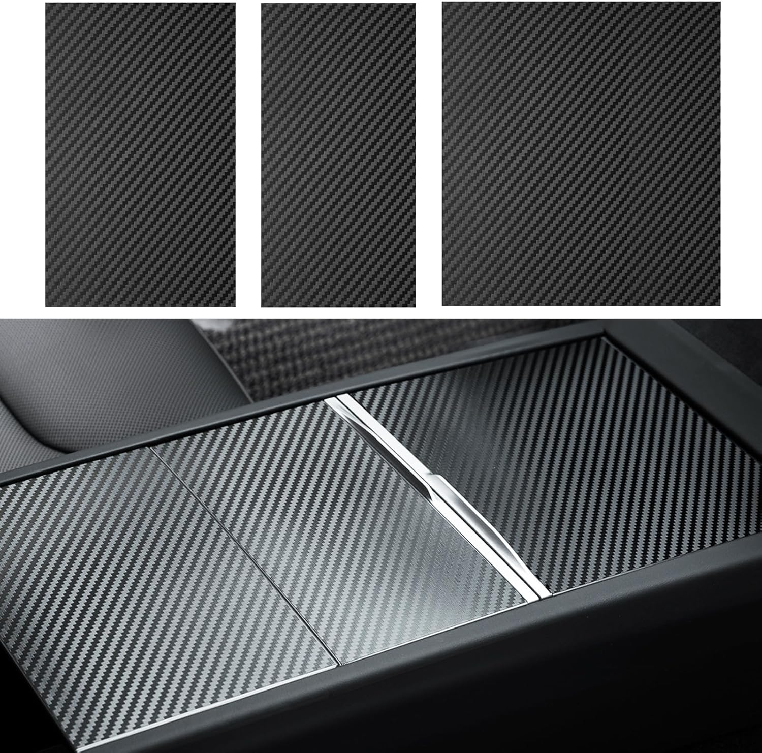 For Tesla Model 3 Highland 2024 Center Console Wrap Kit Carbon Fiber Console Wrap Sticker Interior Decoration Cover Protector Accessories image number 3