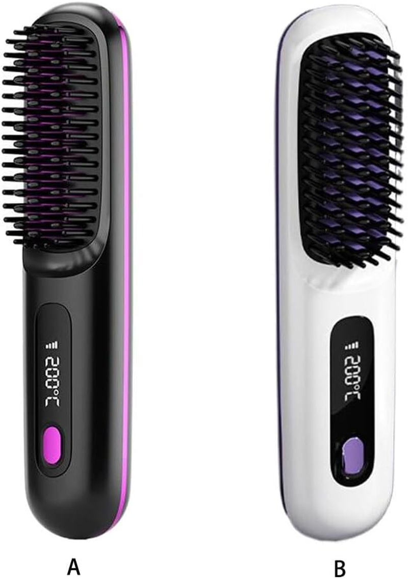 Cordless Straightener Compact Portable Straightening Hot Comb Straightening Easy to Straightener Styling Anywhere Comb, Black image number 3