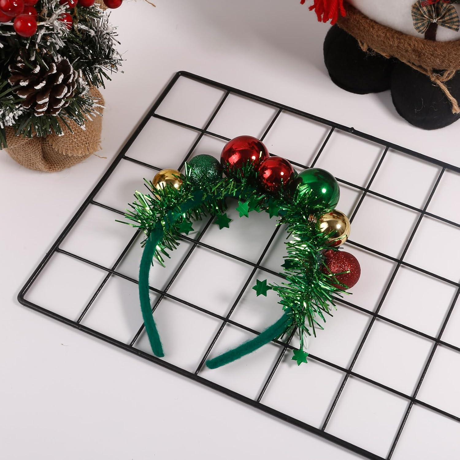 Bestvisse Festive Hair Band Colorful Balls Funny Christmas Headpiece New Year'S Eve Party Decorations Headband image number 4