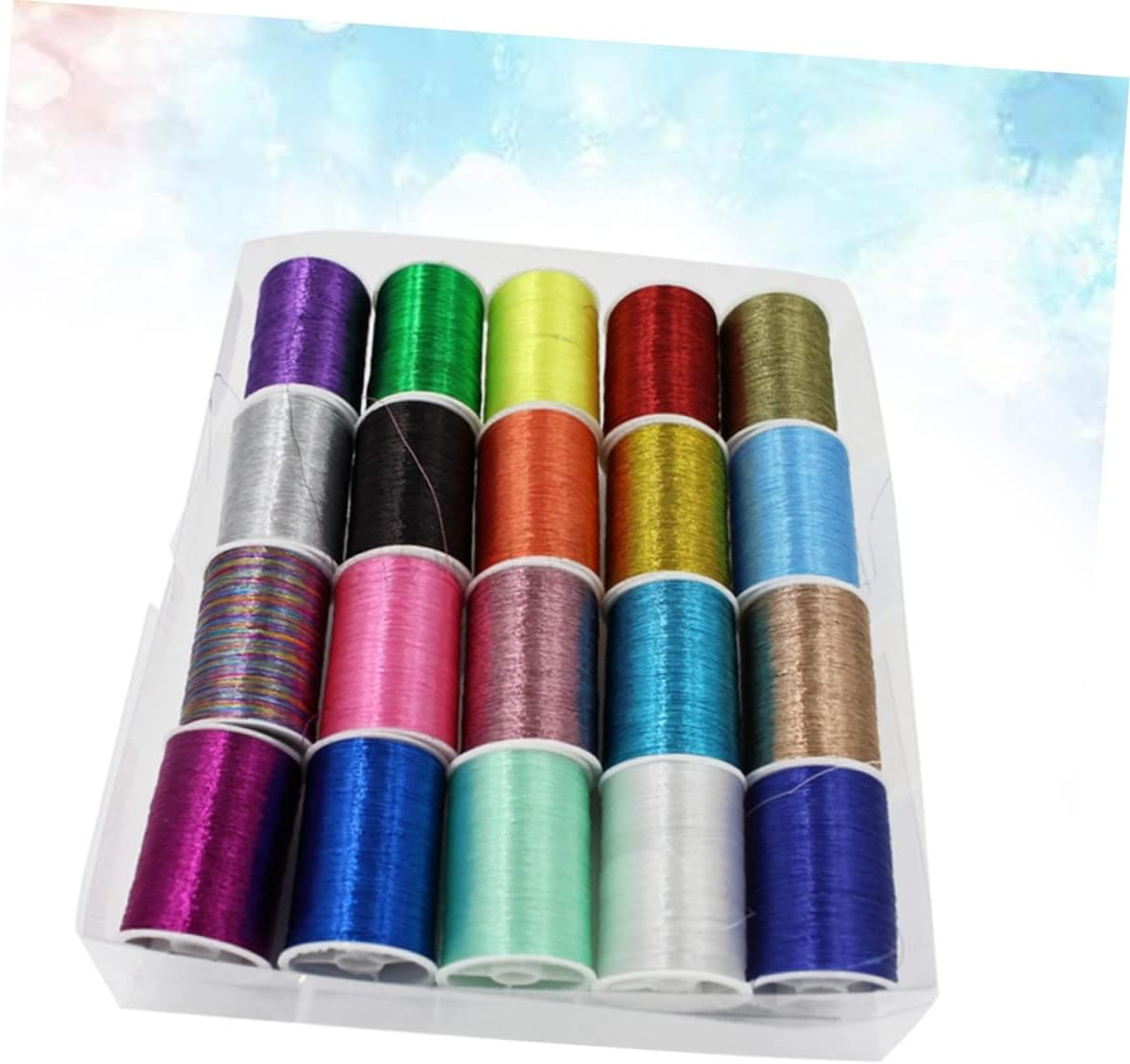 Tofficu Metallic Thread Collection Embroidery Flosses in Glittery Colours Enhance Your Sewing Embroidery Glamour image number 4
