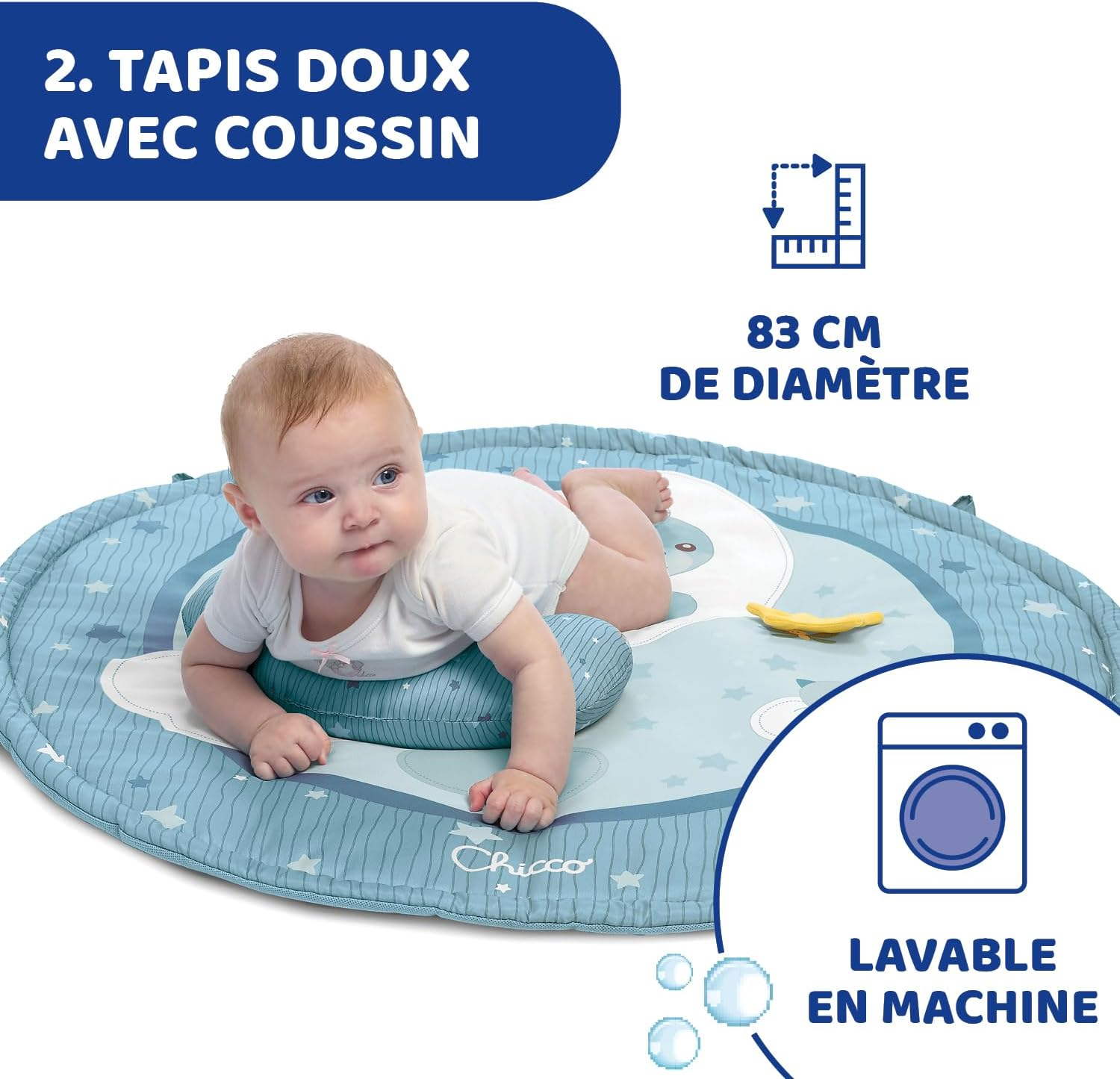 Chicco Toy My First Enjoy Colours Playmat Baby Gym Toy, Blue