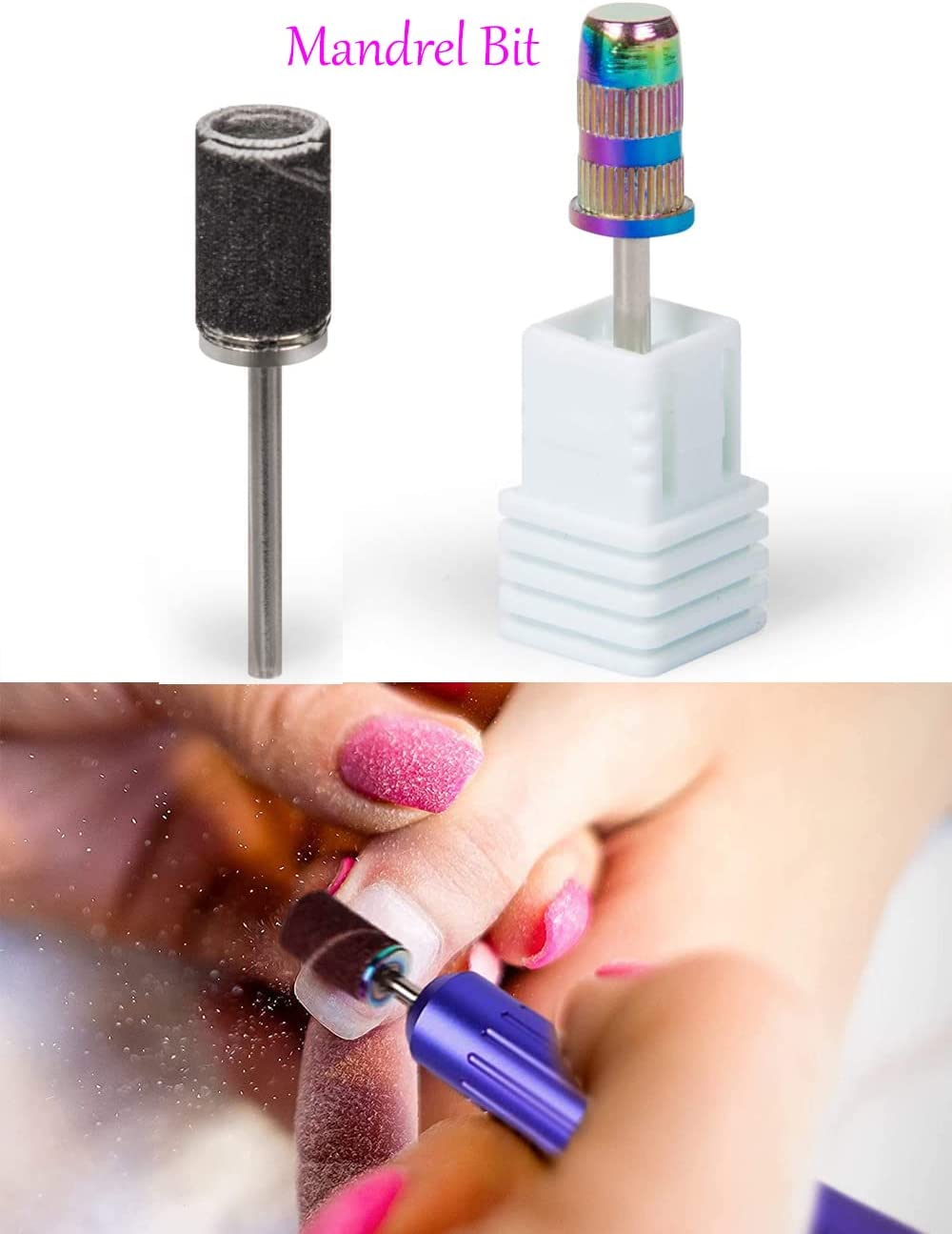 300 Pieces Sanding Bands with Storage Box and 1 Nail Drill Mandrel Bit, Beauties Factory Filing Sand Replacement Pieces for Nail Drill Machine Set, Brown 80#, White 120# and Black 180# Grits (300PCS) image number 5