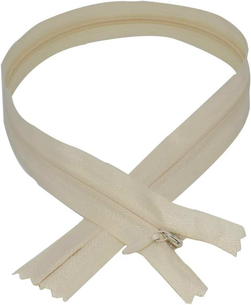 40Pcs 20 Inch Nylon Invisible Zippers Sewing for Tailor Sewing Crafts, Dresses, Skirts, Pillows DIY Crafter'S Special (Beige) - Beige image number 6