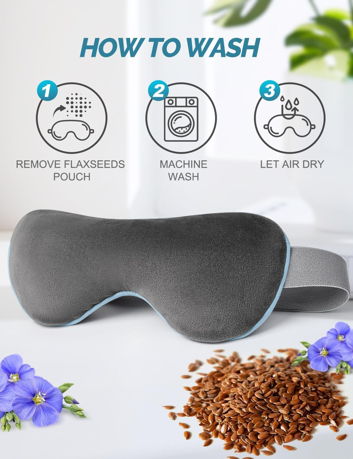 Eye Mask for Dry Eyes - Steam Warm Compress for Eyes - Remove Styes, Chalazion Therapy Warming and Heating Pad Hot Compress - Moist Heat Mask for Blepharitis & MGD (Flaxseed). image number 2
