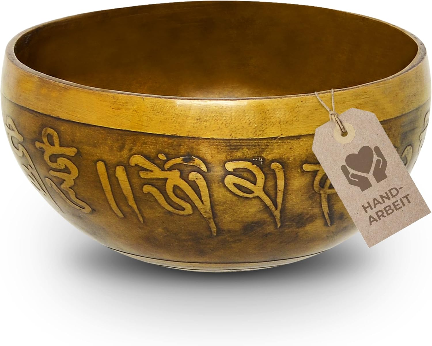 Tibetan Singing Bowl Flower of Life for Yoga, Meditation and Relaxation, Diameter 20 Cm, 1,100 G, Matte Surface, Traditional Handmade in Professional Quality