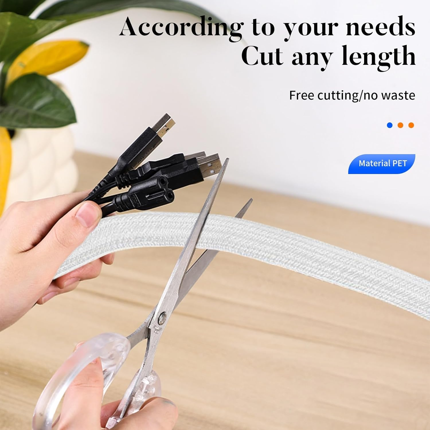 Cable Protector, 16.4Ft(5M) - 1/2 Inch(13Mm) Expandable Braided Cable Sleeve, Cord Wrap Cord Protector Tubing for Pets. Computer, Engine Bay, USB Cable, Cord Management for Home Office (16.4Ft White) image number 4