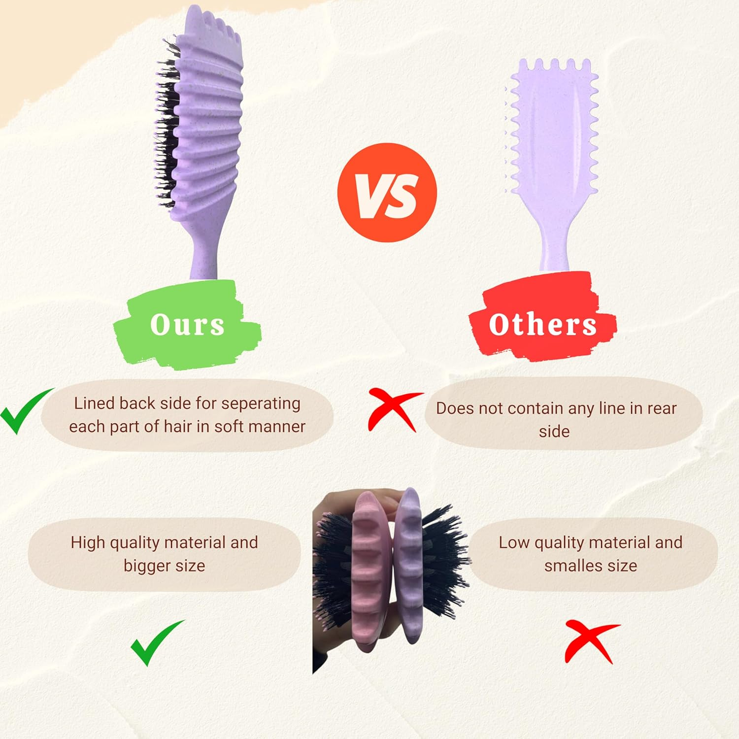 Bewelio Curl Defining Brush with Clip for Wet Curly Hair (Purple, Curly Hair Brush image number 1