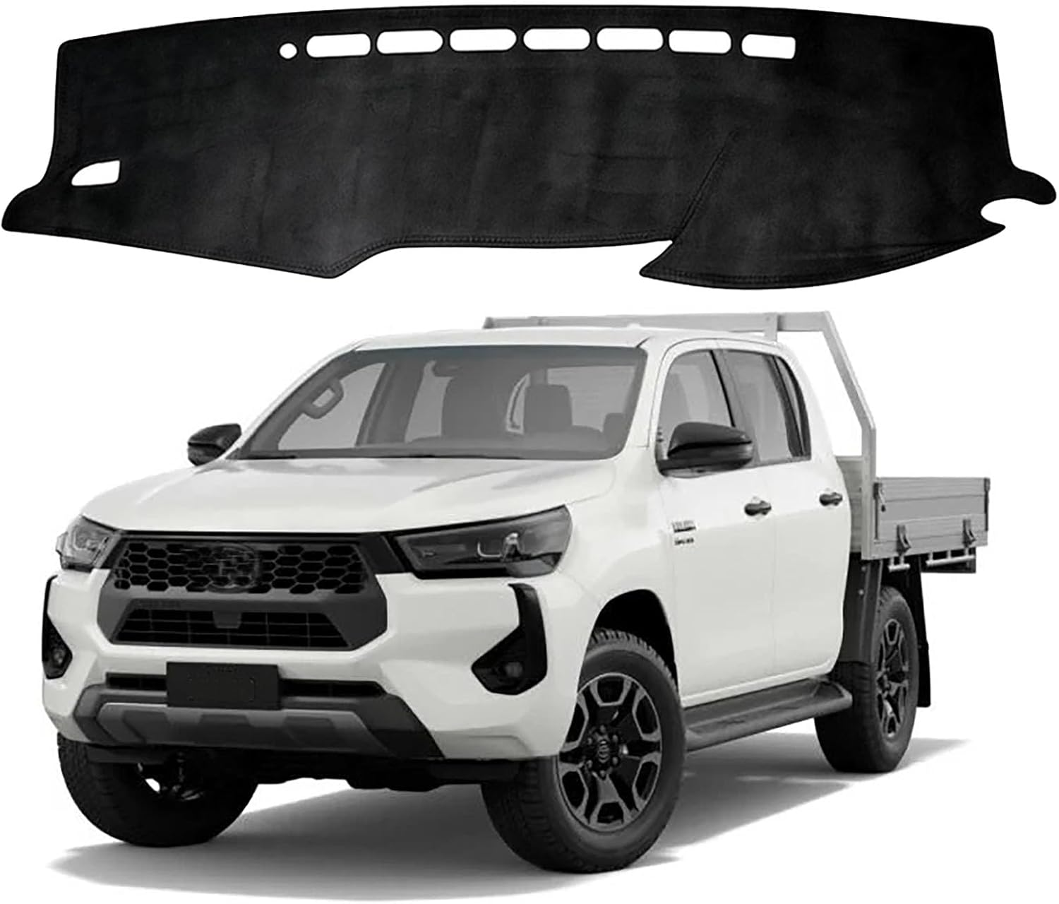 Dash Mat for Toyota Hilux 2015-2025 Luxury Suede Non-Slip Dashboard Cover Pad Interior Accessories image number 2