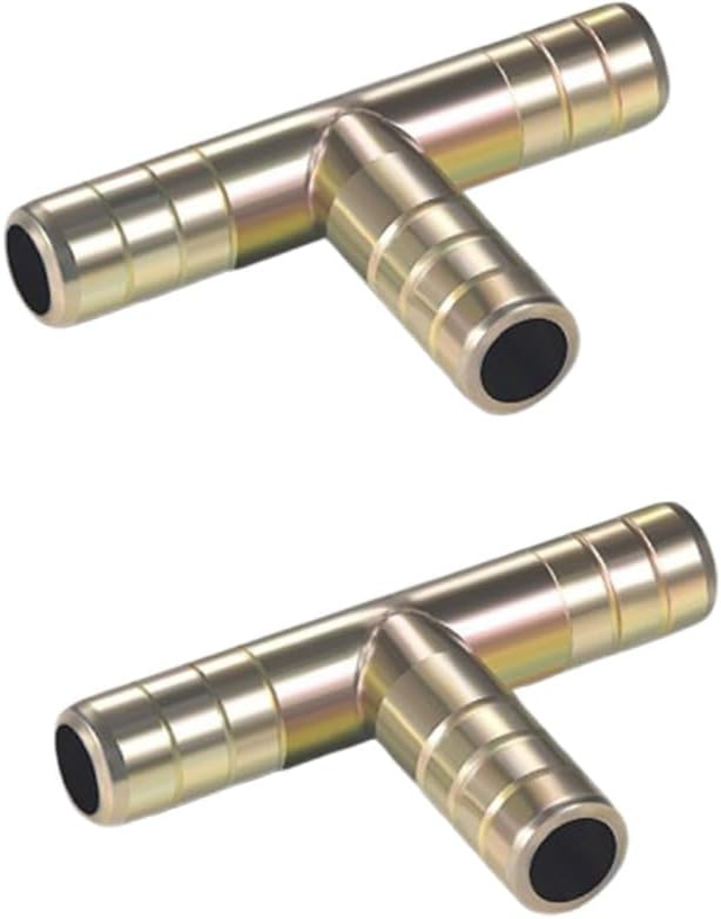 2Pcs 10Mm T-Piece Connector Replacement Part Zinc Alloy Hose Barb Connector 3 Way Tee T Shape Barb Fitting for Water Gas Oil image number 1