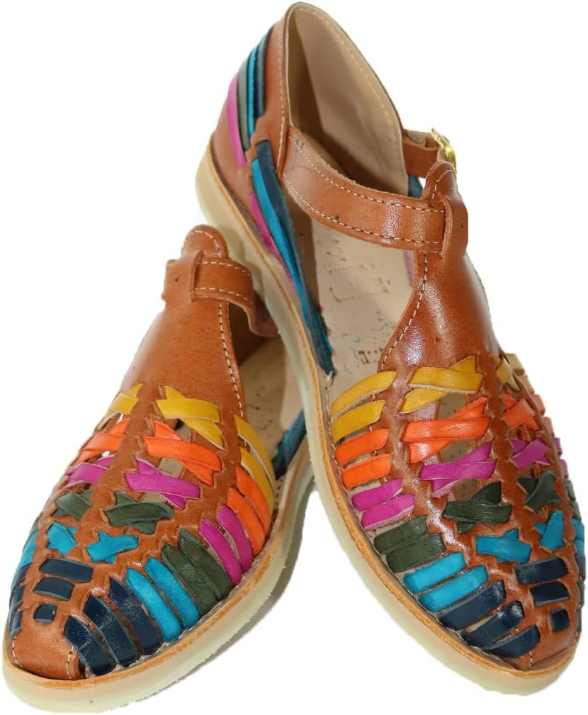 Macarena Collection Sandals Women Huarache Sandal Colorful Leather Mexican Style Color Multicolored 832 image number 3