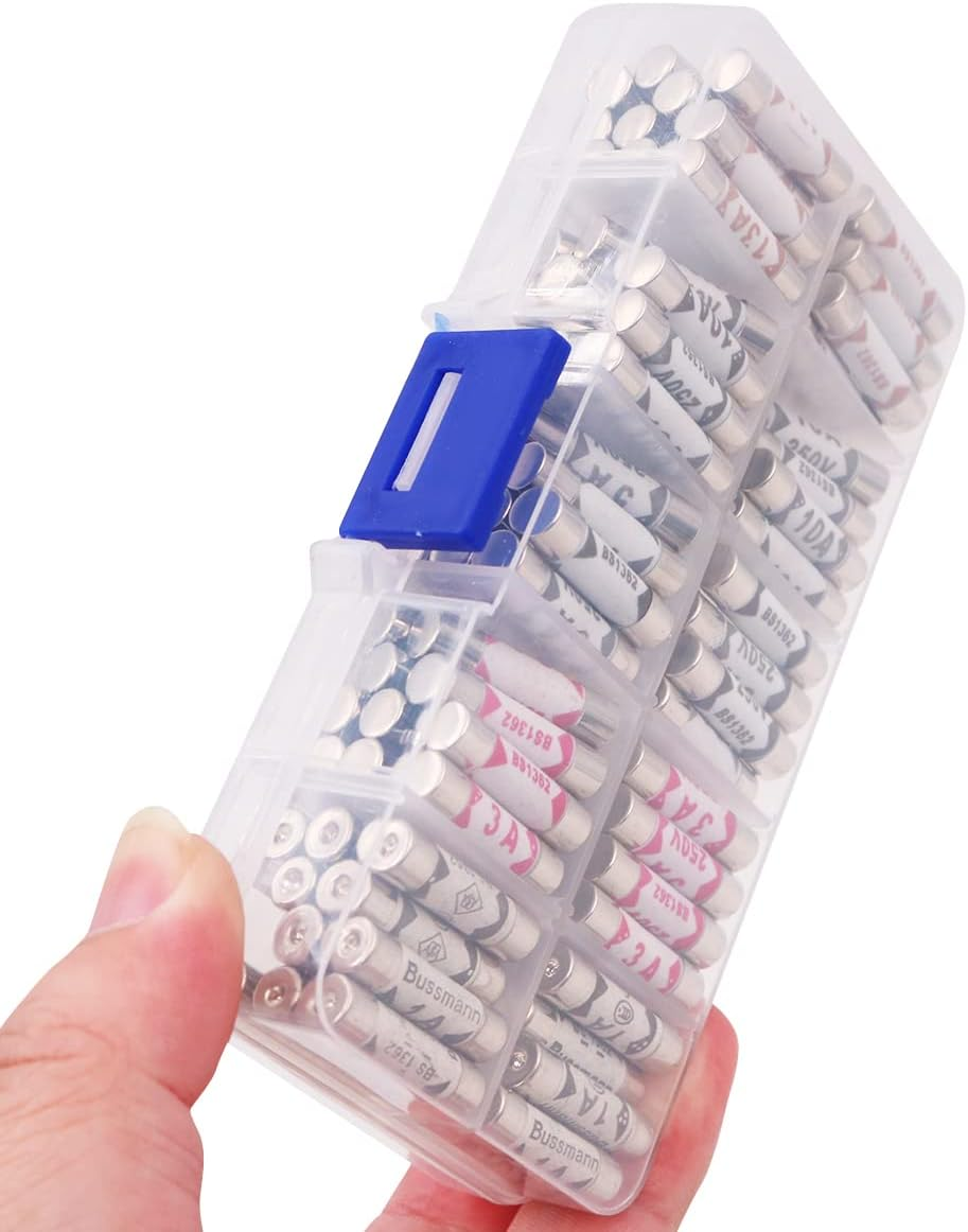 VOANZO 100Pcs Quick Stroke Ceramic Tube Fuse Assorted Kit 240V 1A3A5A10A13A (6.3X25Mm) image number 3