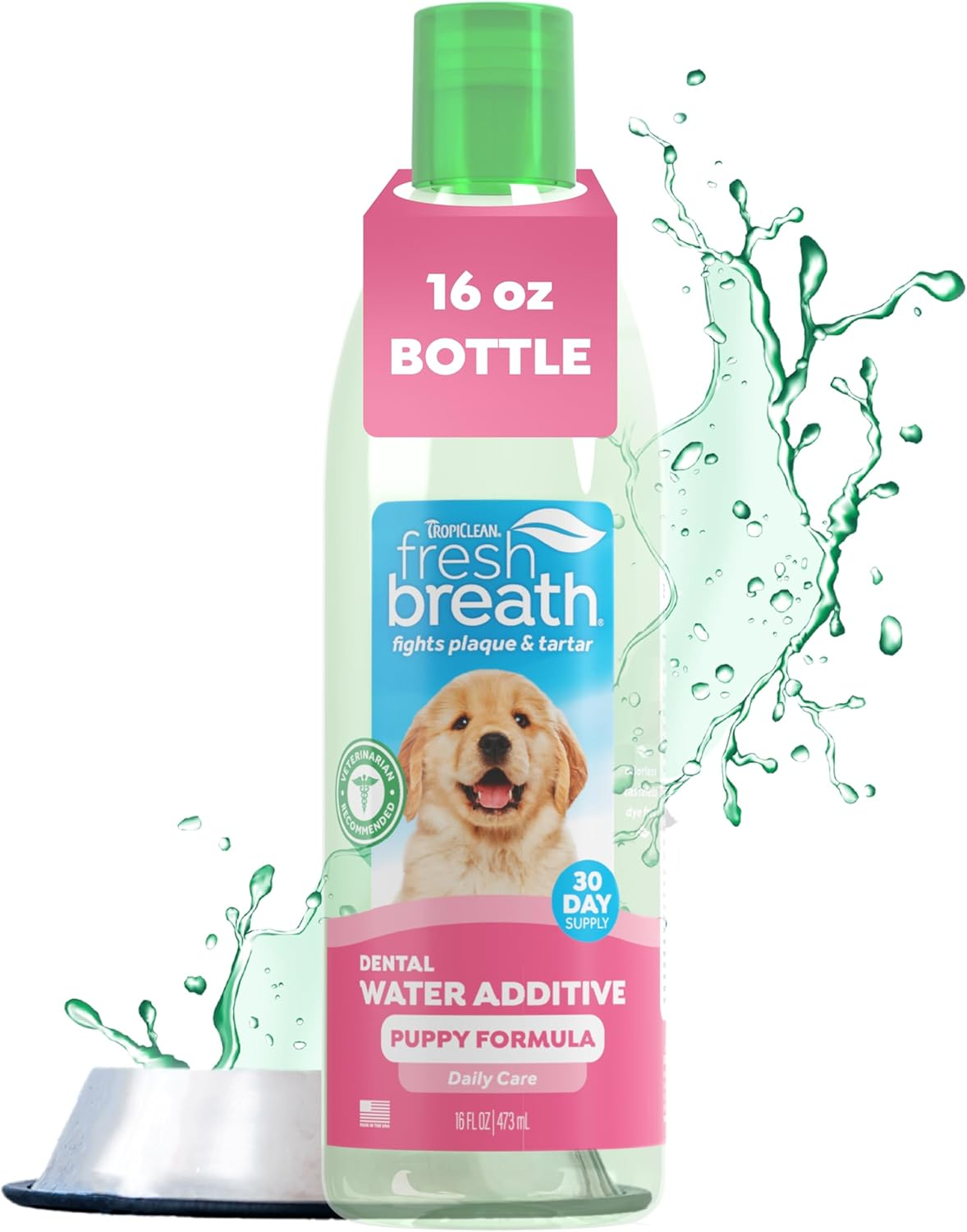 Tropiclean Fresh Breath No Brushing Teeth Cleaning Dental Health Water Additive Solution for Puppies 473Ml image number 4