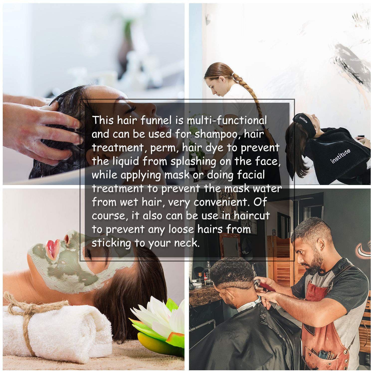 Blulu Hair Funnel for Washing - 3 Piece Shampoo Rinse Tool for Upright Position - Elderly Home Use and Salon image number 1