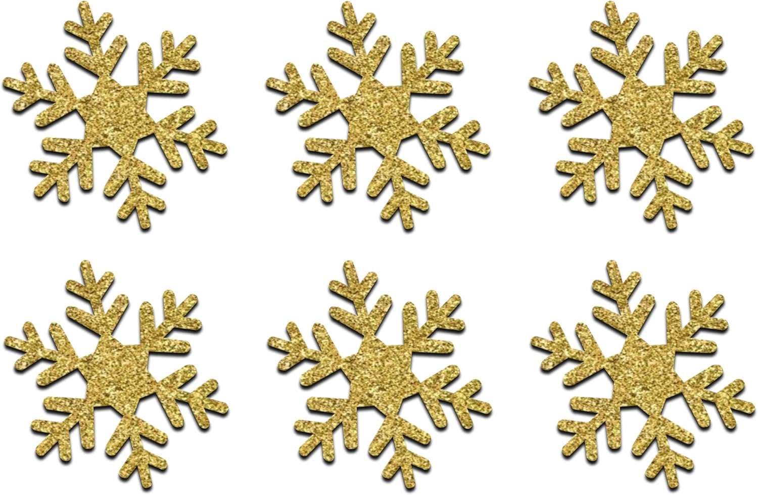 (Blue) - Blue 5 Pack = 15 Glitter 5.1Cm Snowflake Iron-On