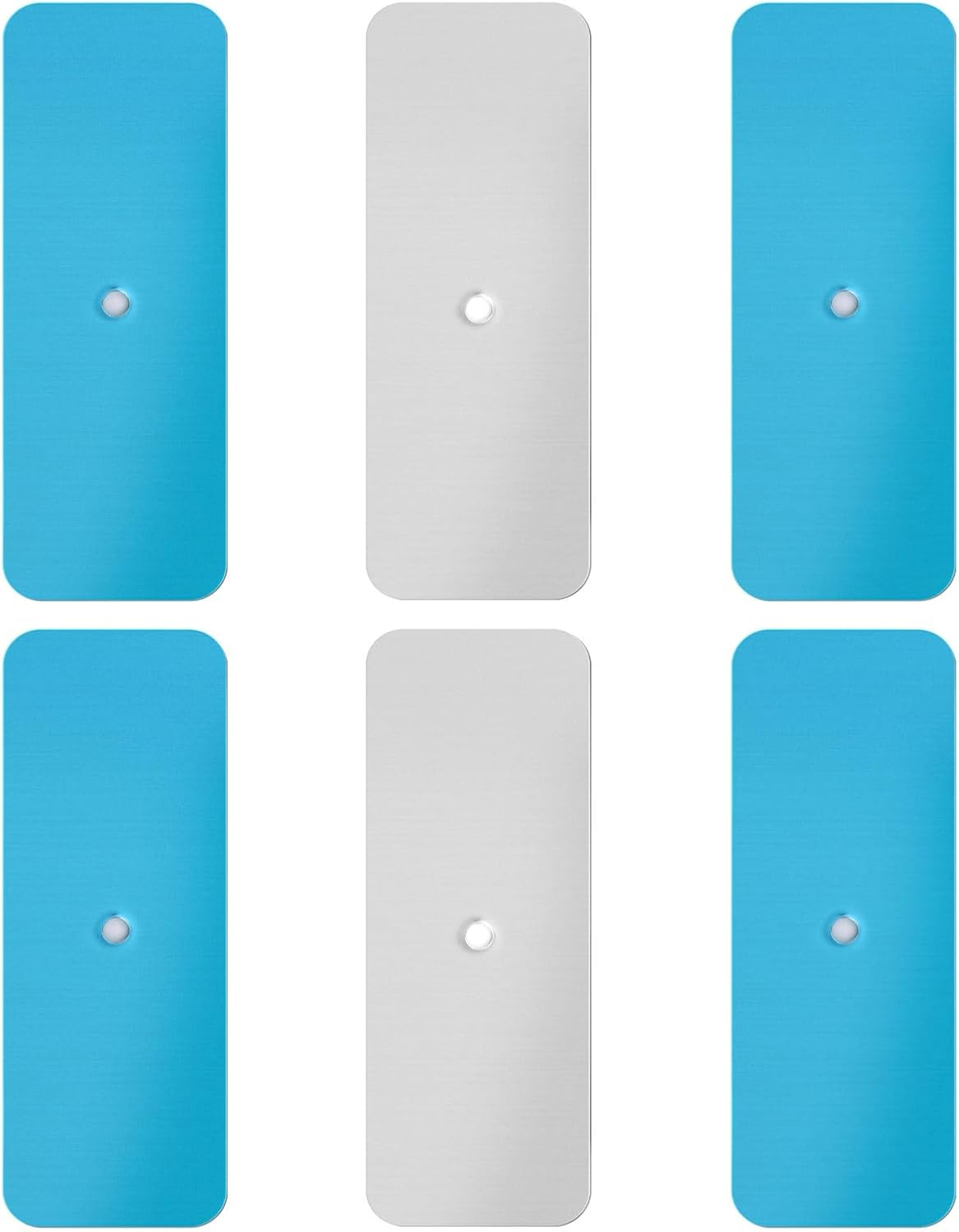 Gosknor 6Pcs Metal Self Adhesive Strips for Magnetic under Cabinet Lights, Metal Self Adhesive Plate Replacement Magnet Sticky Tape for Magnetic LED Lights & under Counter Lights