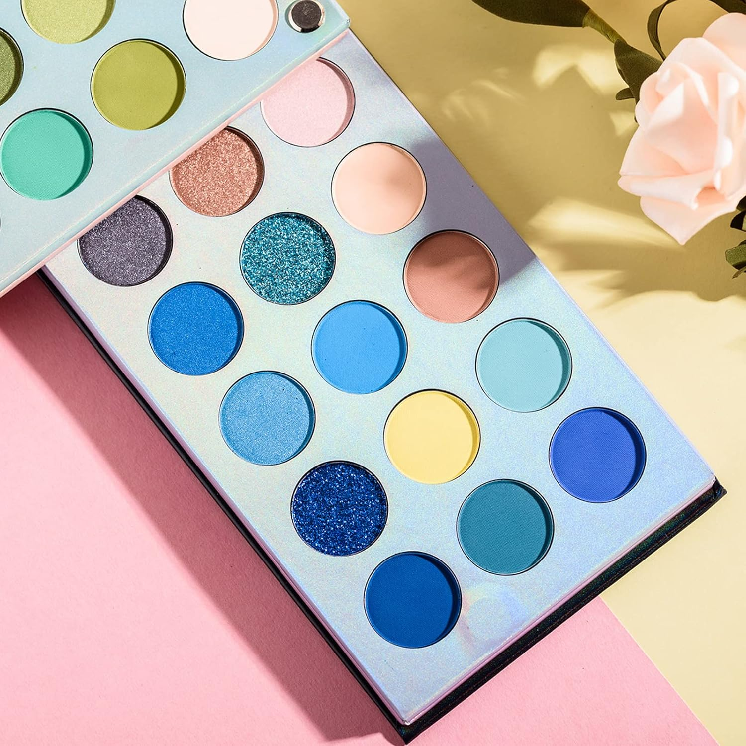 Julycrab 60 Colors Eyeshadow Palette High Pigmented Glitter Matte Eyeshadow Rotation Eyes Shadow image number 3