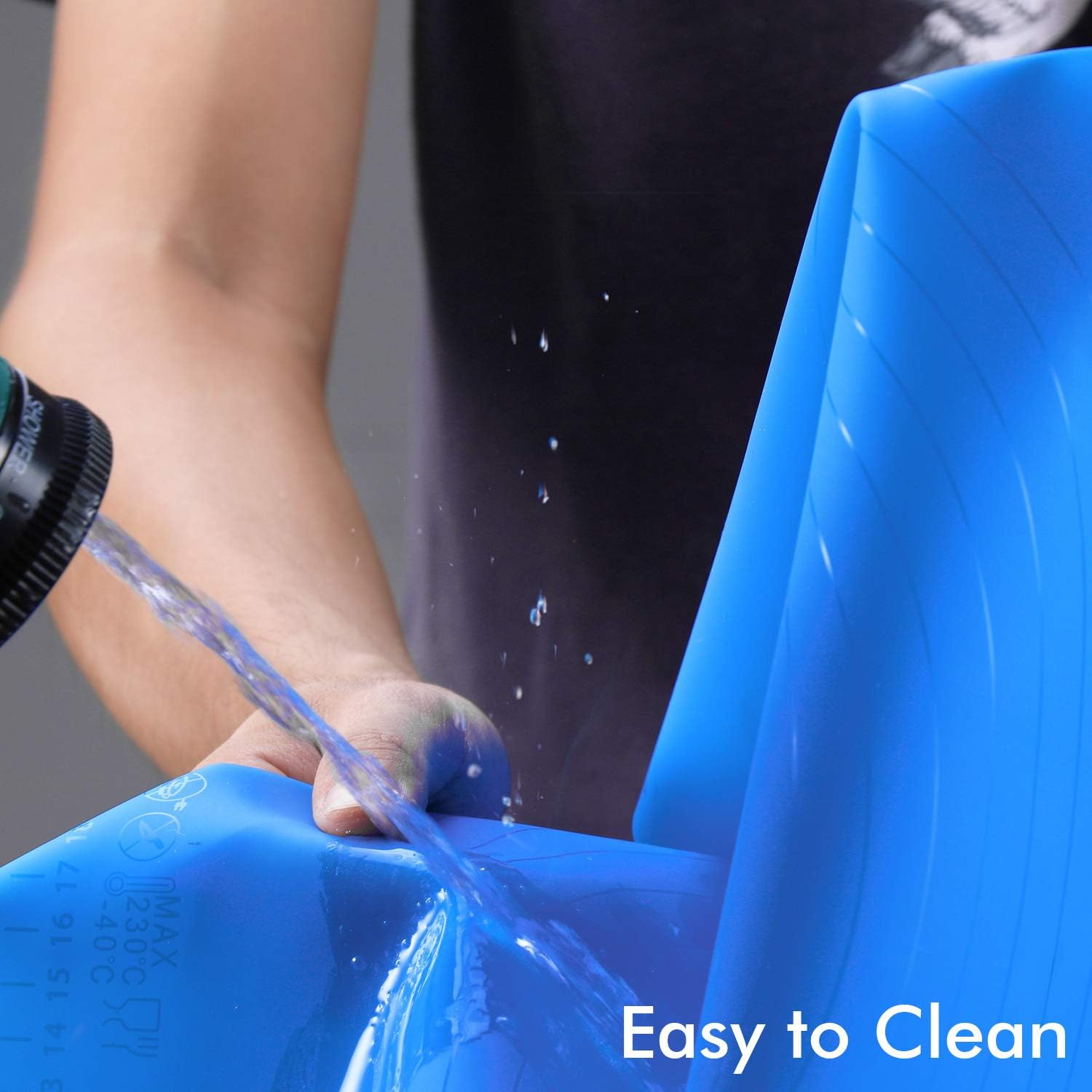 Silicone Baking Mat, Nonstick Extra Pastry Mat, Reusable Heat Resistant Able Mat Countertop Protector Dough Rolling Mat 20"X16" - Blue image number 5