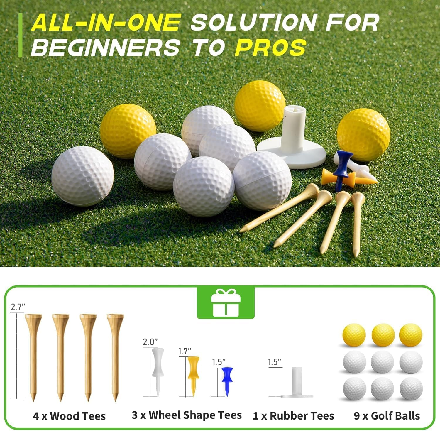 Thickened Golf Mat, 1.5 M X 1 M Heavy-Duty Golf Hitting Mats Practice Outdoor/Indoor, Elite Dense Artificial Turf Matt Training Aid for Backyard/Garage/Driving Range/Simulators image number 1