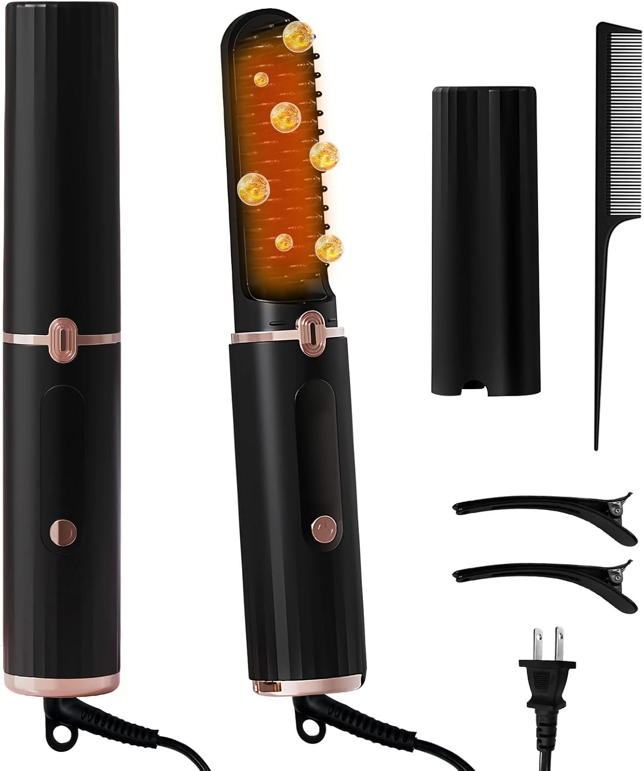 Mesen Straightening Brush, Anti-Scald Straightener, Negative Ion Hair Straightener Brush with LED Screen, 4 Levels Temperature, 150 &deg;C - 230 &deg;C, Straightening Brush for on the Go for Hair and Styling image number 2