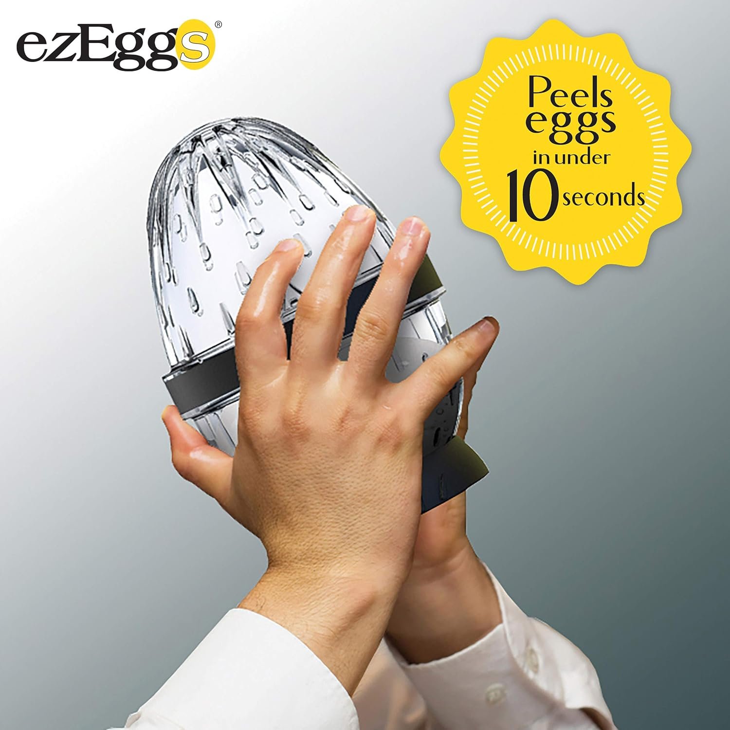 EZ EGGS Hard Boiled Egg Peeler, 5 Egg Capacity &ndash; Handheld Specialty Kitchen Tool Peels Egg Shells in Seconds (As Seen on TV) image number 1