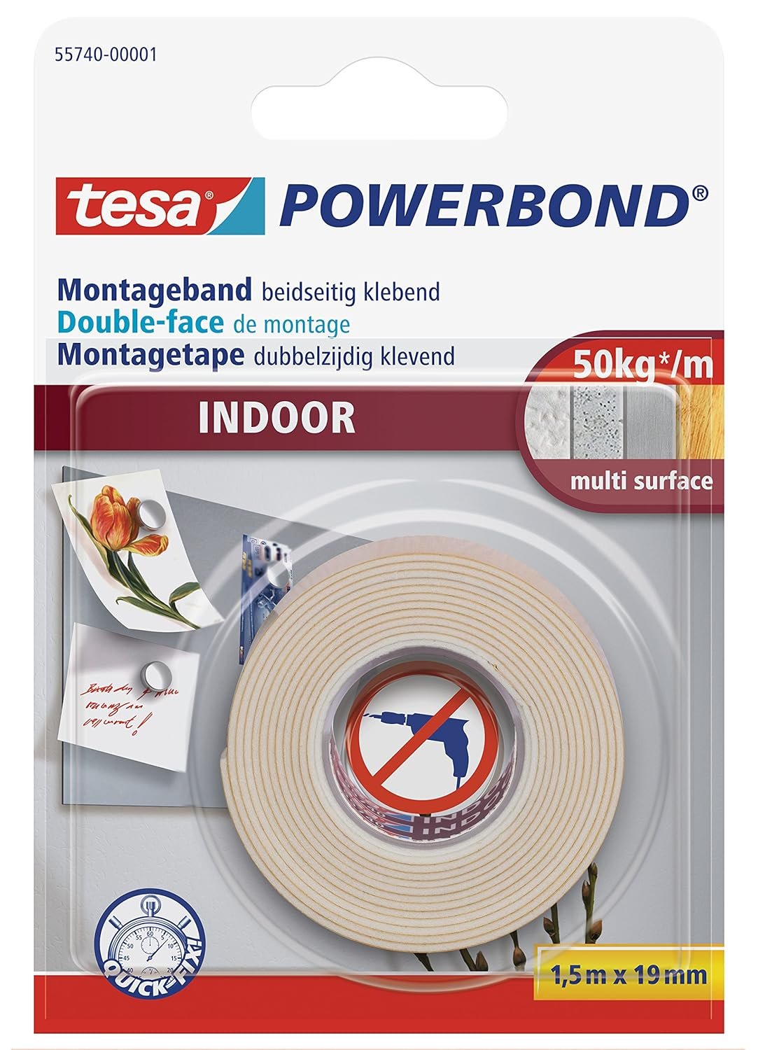 Tesa UK Powerbond Indoor,5M X 19Mm,55741-01-00 image number 4