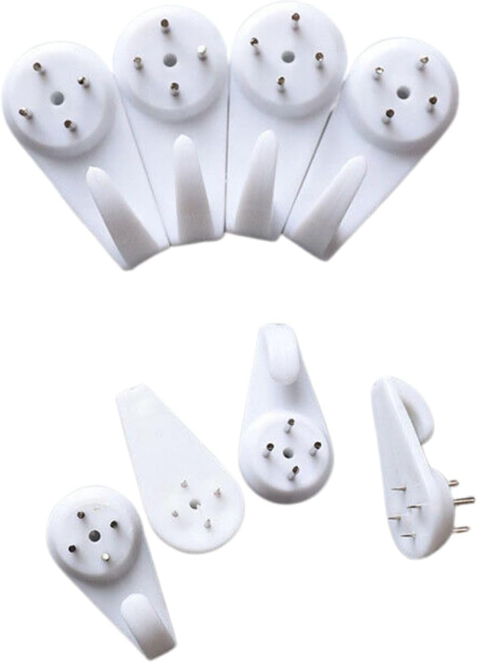 Leona Co 12 Pieces Plastic Hardwall Hanger Hooks Concrete Hanging Hook Invisible Nail Wall Hooks Wall Mount Non-Mark Hook for Hardware Concrete Walls Picture Frame image number 2