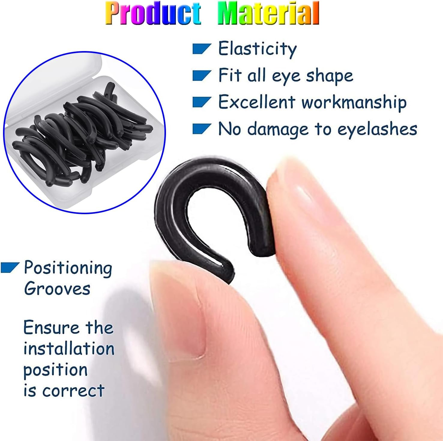 WADY 120 Pieces Eyelash Curler Refill Pads - Universal Replacement Rubber Pads for Lash Curlers (Black) image number 2