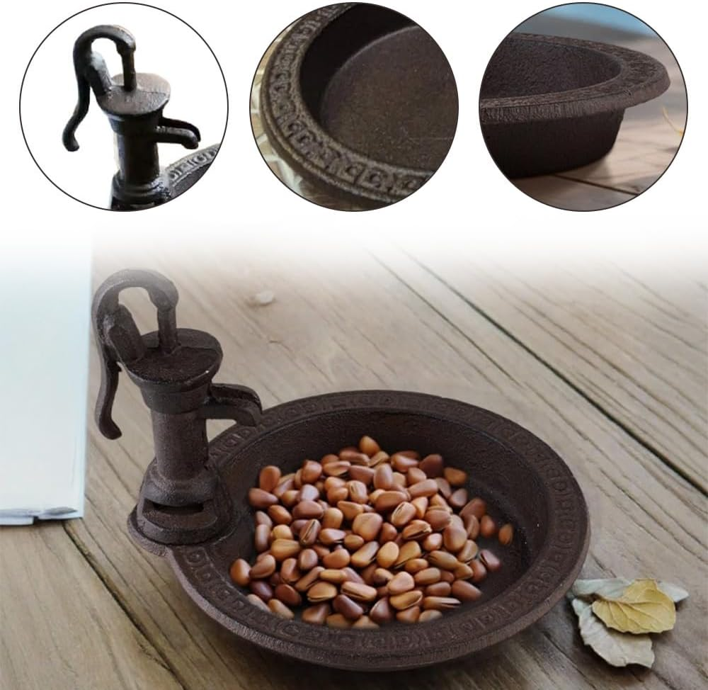 Well-Shaped Bird Feeder Bowl,Natural Drinking & Feeding Station,Rustic Outdoor Garden Decor, Decorative Feeder for Gardens and Yards image number 1