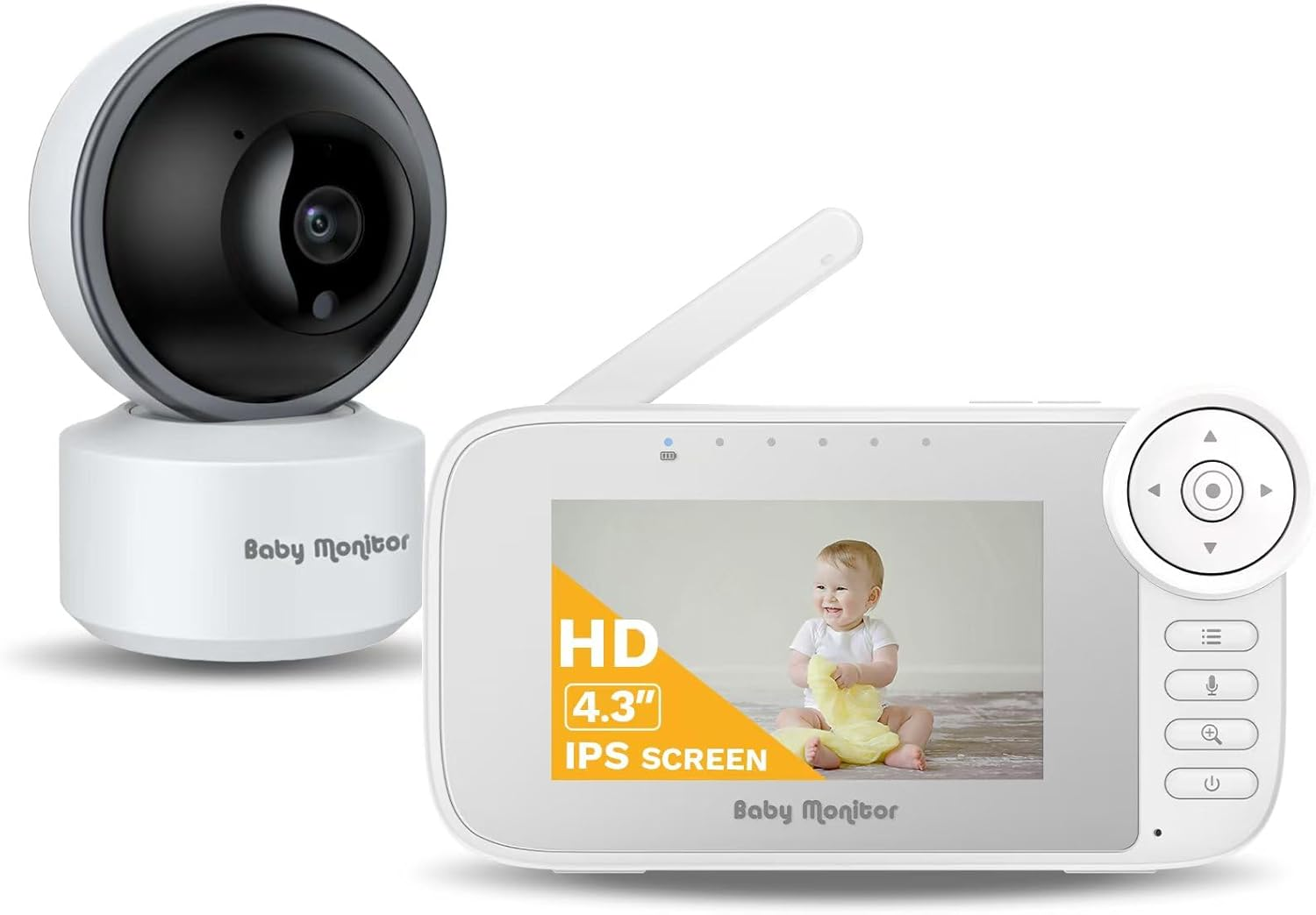 Video Baby Monitor with Camera and Audio, Cry Detection, Temp. Sensor, Night Vision, 4.3" Screen, 10 Lullabies, Baby Feeding Alert, Digital Zoom, Non-Wifi Baby Camera Monitor for Newborn Baby, Elder image number 4