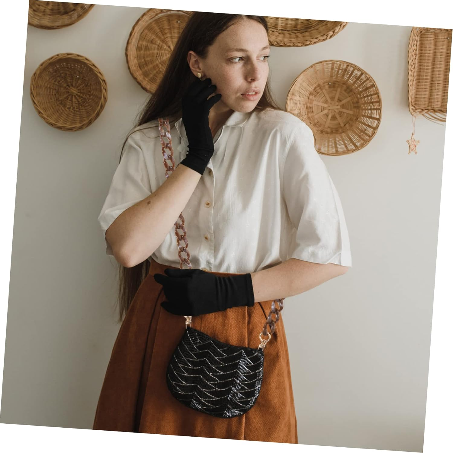 DOITOOL Double End Clasp Long Chain Acrylic Bag Extender Stylish Shoulder Bag Chain for DIY Handbag Re image number 2