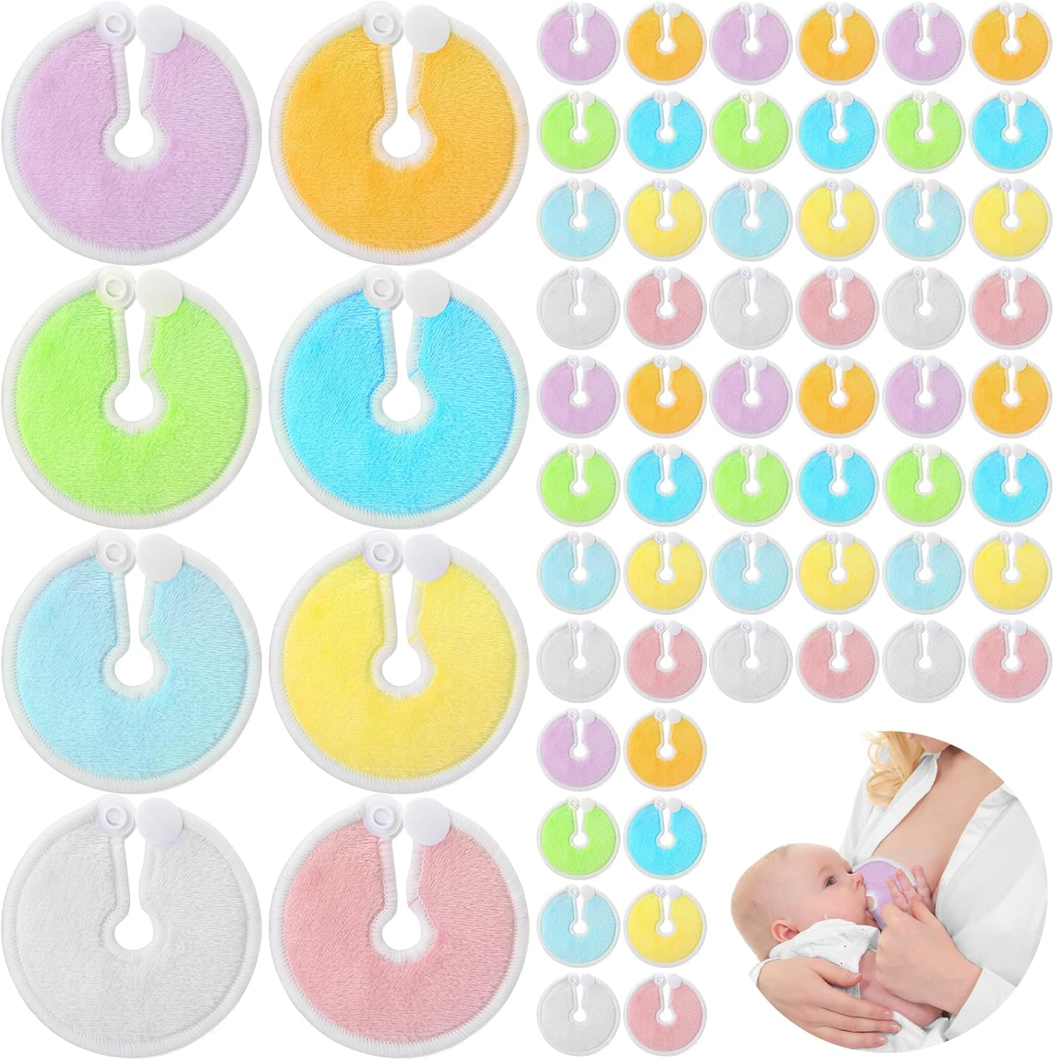 Estune 56 Packs Gtube Button Covers Feeding Tube Supplies Soft Feeding Tube Holder Peg Tube Supplies Absorbent Gtube Pads Holder G Tube Button Pads Cotton Pads for Nursing Care image number 2
