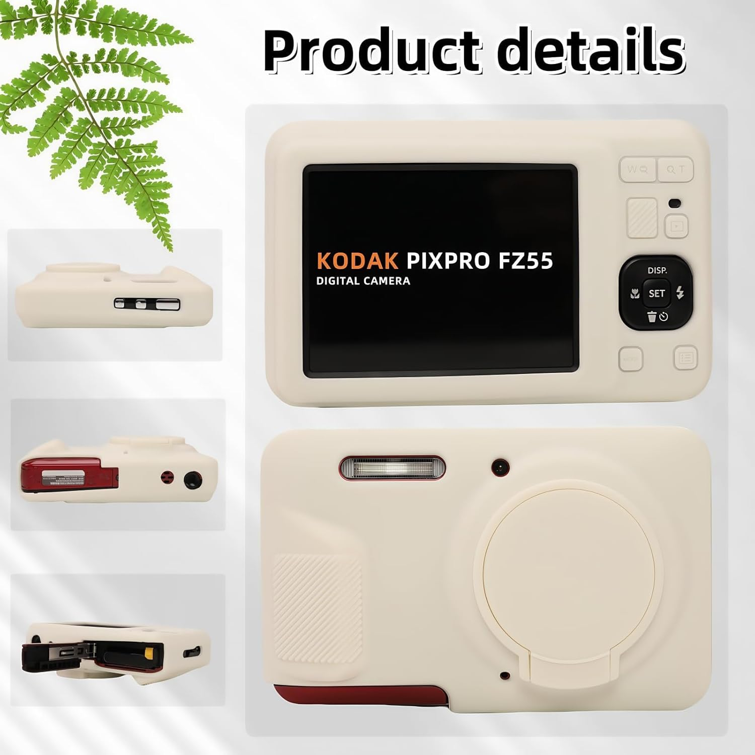 Case for Kodak PIXPRO FZ55, FZ55 Accessories, Soft Silicone Protective Case Removable Lens Cover, Comes with 2 Screen Protectors and 1 Wrist Strap. - Brown image number 6