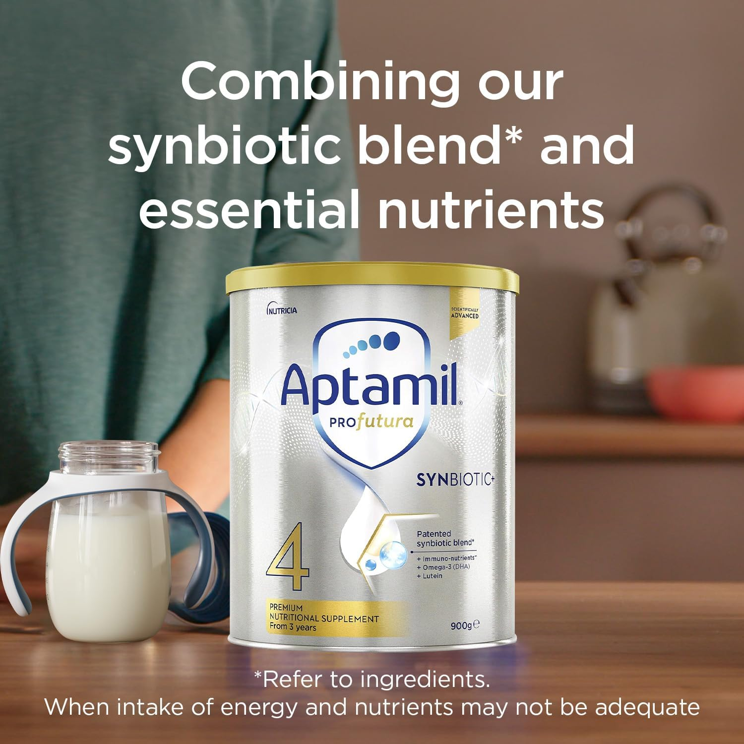 Aptamil Profutura 4 Premium Nutritional Supplement, Rich in Essential Nutrients and Synbiotic Blend, Toddler Formula with Omega-3 DHA, Easy to Prepare, from 3 Years, 900G image number 2