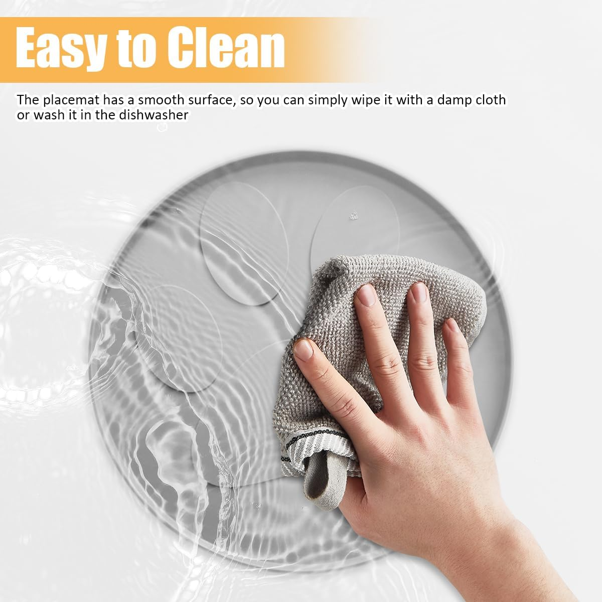 Pack of 2 Dog Bowl Mat, 27.5 Cm Mat, Cat Bowl, Non-Slip Silicone Mat, Dog Bowl, round Bowl Mat, Cat Feeding Mat, Silicone Bowl Mat for Medium and Small Pets image number 3