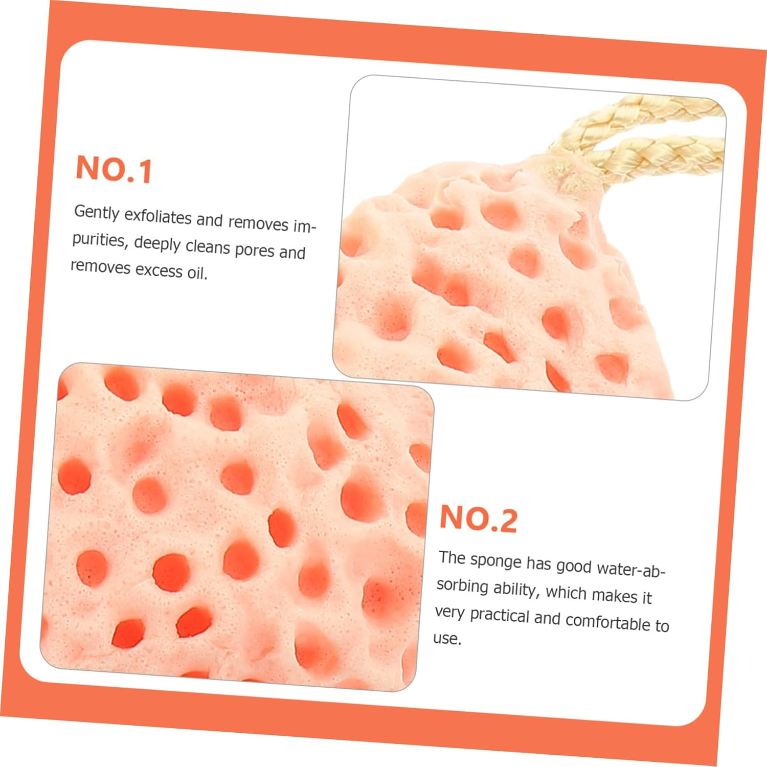 YOSADIER 3Pcs Face Sponge Exfoliating Face Washing Supplies Reusable Facial Cleansing Sponge for Girls image number 6