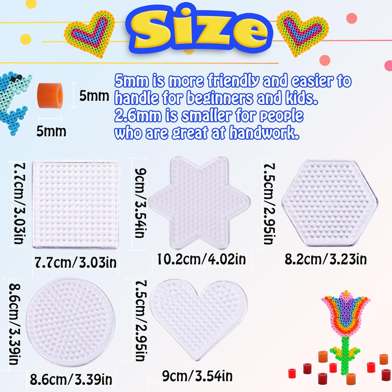 Yowamho Fuse Beads Kit - 48 Color Iron Beads Set, 8233 PCS 5Mm Beads, Art Crafts Set for Kids Ages 4-8, Girls Boys Gift Age 3 4 5 6 7 8 9 10 Years Old Present image number 5